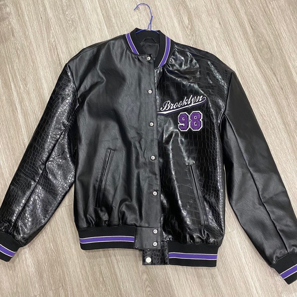 Varsity leather jacket